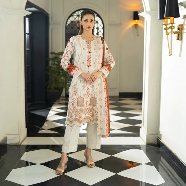 SALINA UNSTITCHED EMBROIDERED CUTWORK DUPATTA 3PIECE VOL5