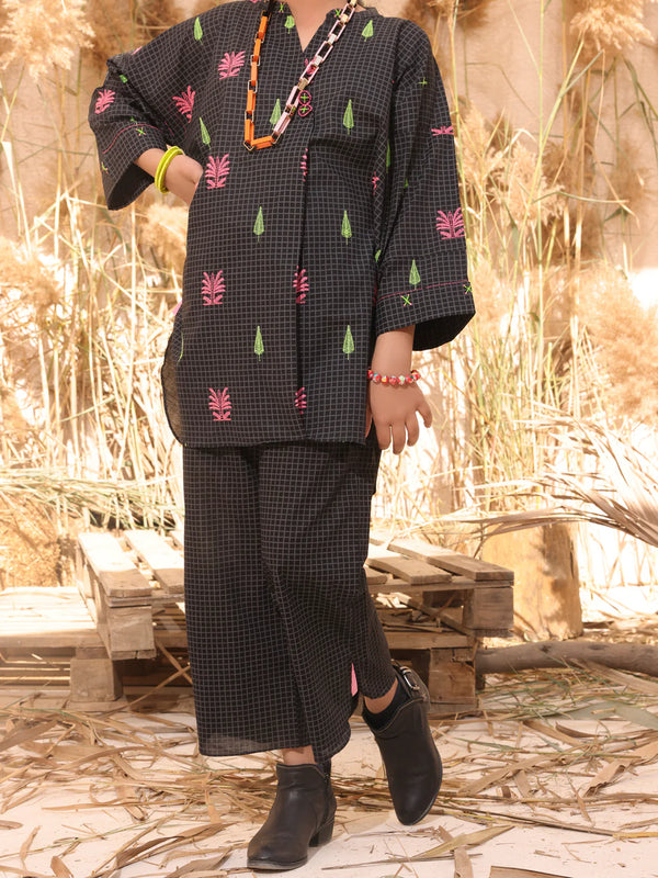 ALMIRAH Black Lawn 2 Piece Stitched - ALT-2PS-LKS-1030