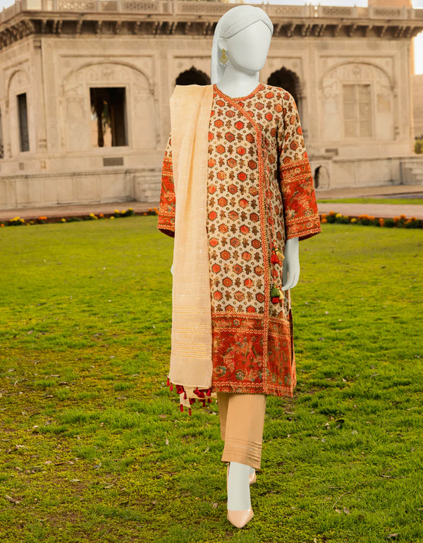 J. UNSTITCHED 3PC | JLAWN-S-US-22-347 Ivy