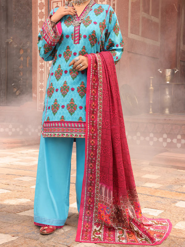 ALMIRAH Aqua Cambric 3 Piece Stitched - AWP-3PS-402