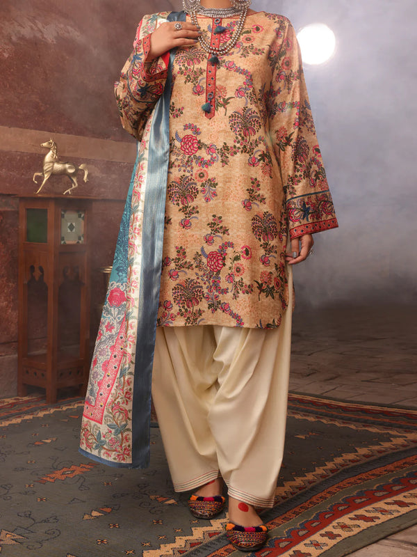 ALMIRAH Beige Cambric 3 Piece Stitched - AWP-3PS-403