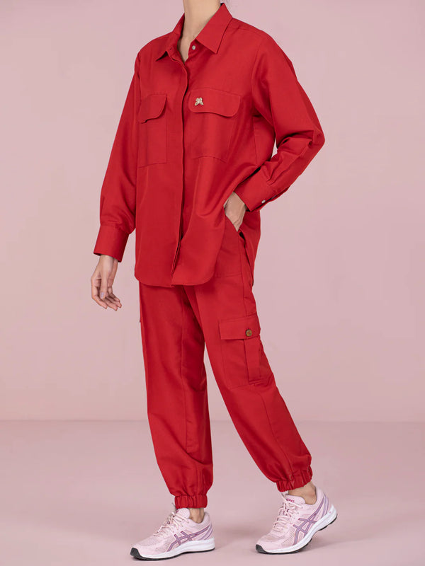 ALMIRAH Red Rayon 2 Piece Stitched - AWP-2PS-LKS-462