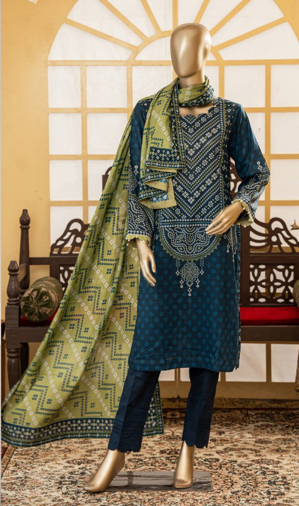 KHOLA UNSTITCHED PRINTED 3PIECE LAWN