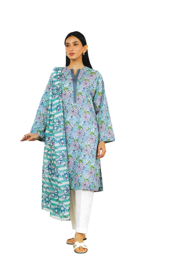ALKARAM UNSTITCHED PRINTED 3PIECE LAWN