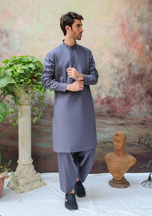 Basic Cotton Steel Grey Classic Fit Suit – Amir Adnan