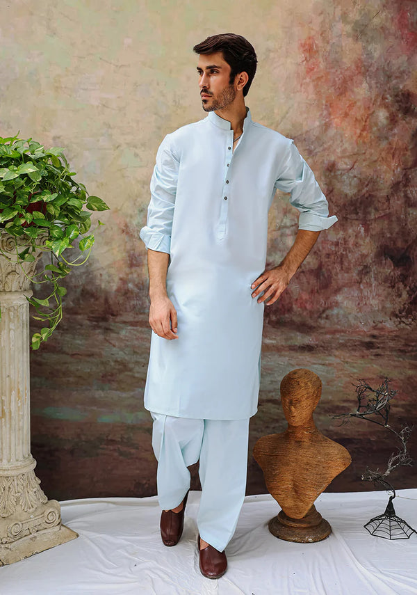 Basic Cotton Morning Mist Classic Fit Suit – Amir Adnan