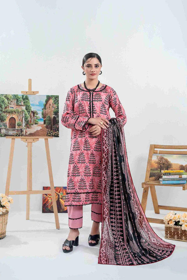 ZESH UNSTITCHED PRINTED 3 PIECE LAWN