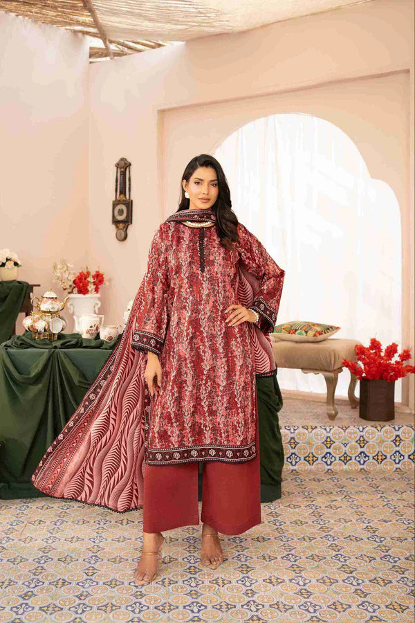 ZESH UNSTITCHED PRINTED 3 PIECE LAWN