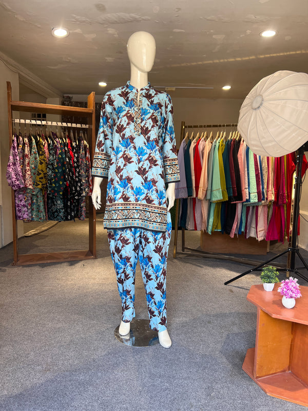 ZAHRA STITCHED PRINTED 2PIECE CO-ORD SET