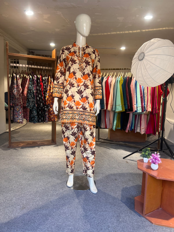 ZAHRA STITCHED PRINTED 2PIECE CO-ORD SET