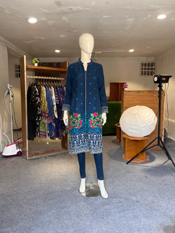 ZELLBURY EMBROIDERED STITCHED KHADDAR SHIRT