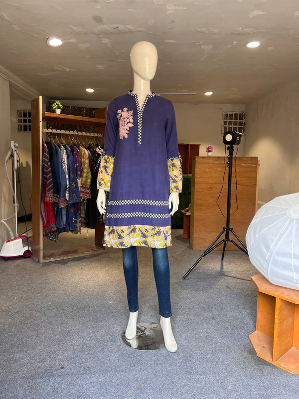 ZELLBURY EMBROIDERED STITCHED KHADDAR SHIRT