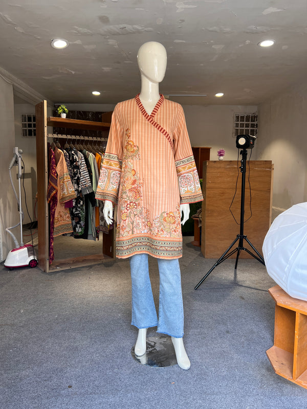 ZELLBURY PRINTED STITCHED KHADDAR SHIRT