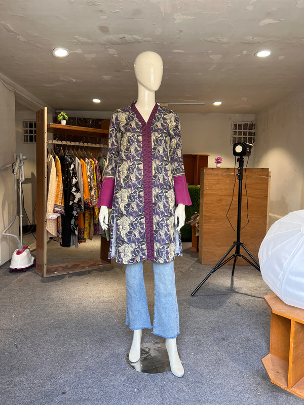 ZELLBURY PRINTED STITCHED KHADDAR SHIRT