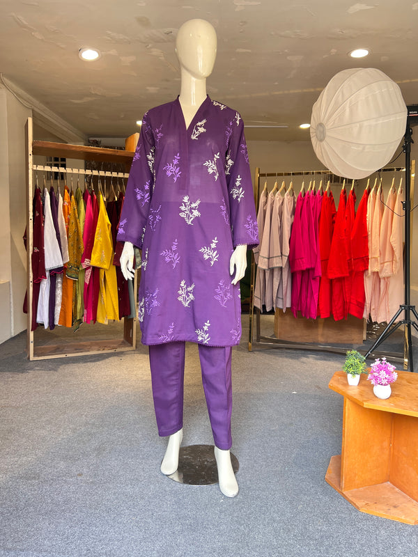 MISHKAA EMBROIDERED STITCHED 2PIECE LAWN