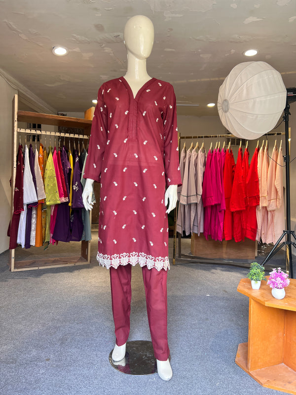 ASIMJOFA EMBROIDERED STITCHED 2PIECE LAWN