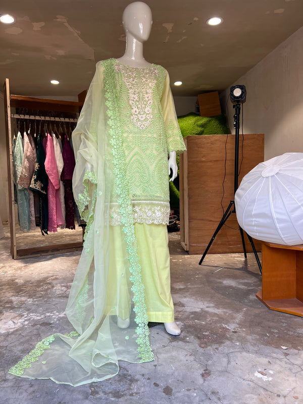 BAHAAR ORGANZA EMBROIDERED STITCHED 2PIECE SHIRT & DUPATTA