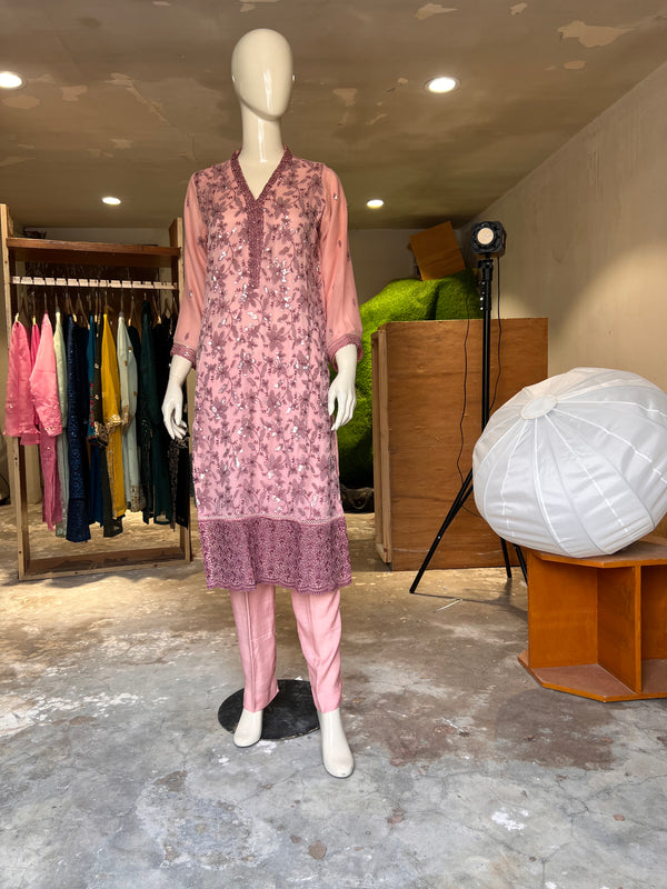 REGALIA STITCHED CHIFFON 2PIECE SHIRT & TROUSER