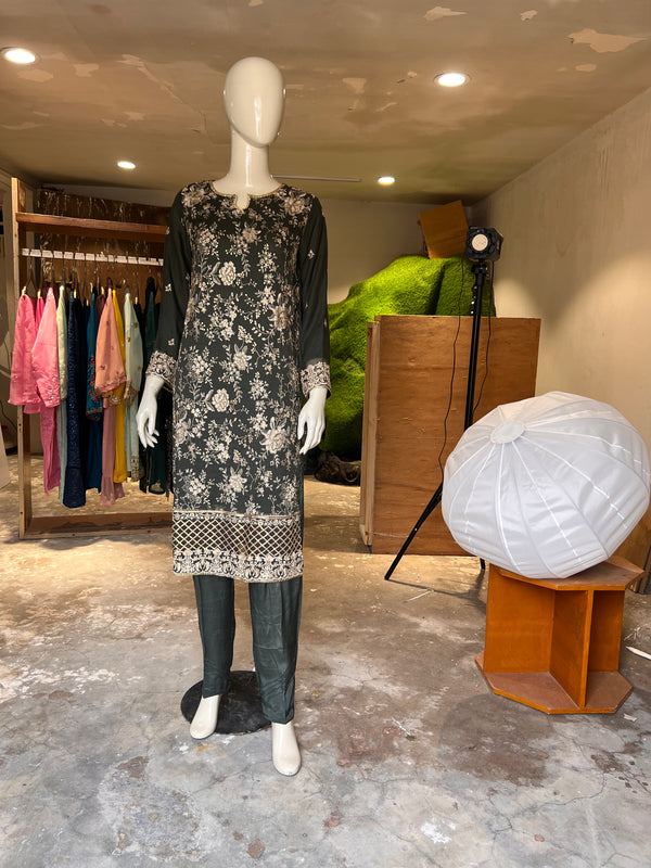 REGALIA STITCHED CHIFFON 2PIECE SHIRT & TROUSER