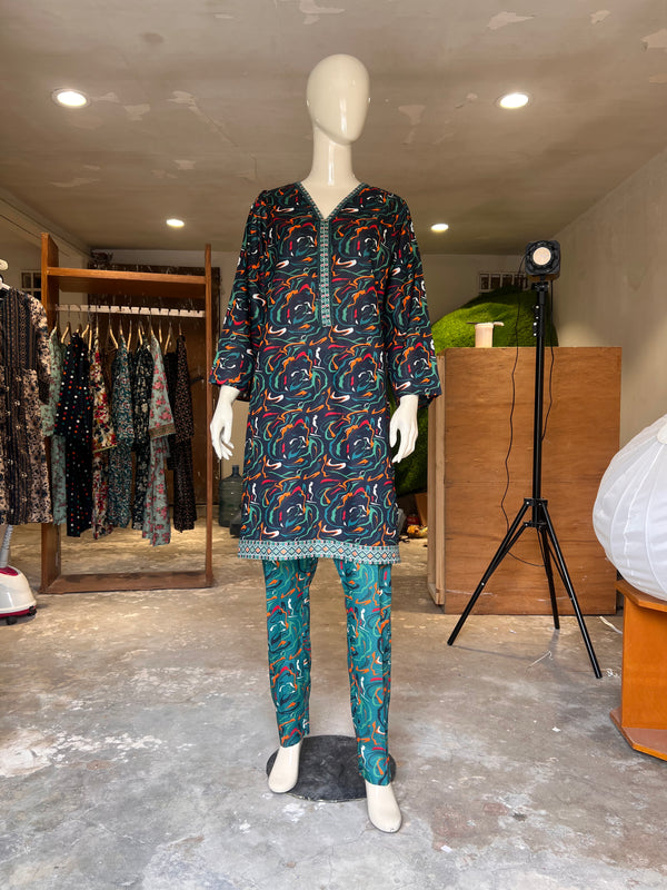 BINSAEED STITCHED PRINTED 2PIECE