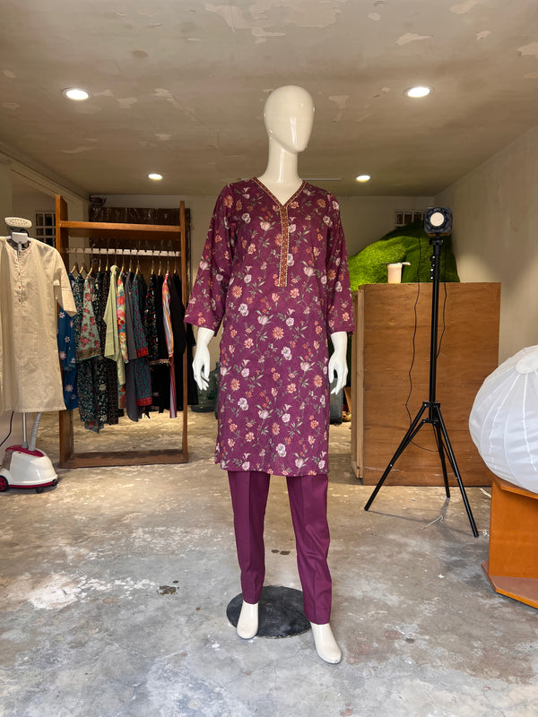 BINSAEED STITCHED PRINTED 2PIECE