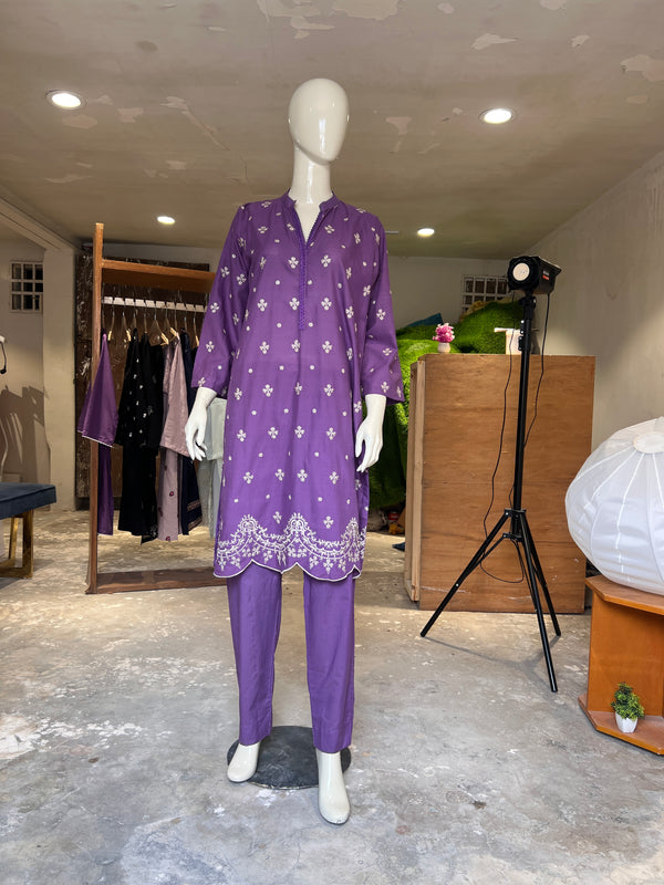 SANASAFINAZ STITCHED EMBROIDERED 2PIECE