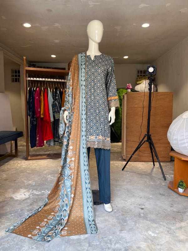 KHAADI STITCHED PRINTED 3PIECE LAWN