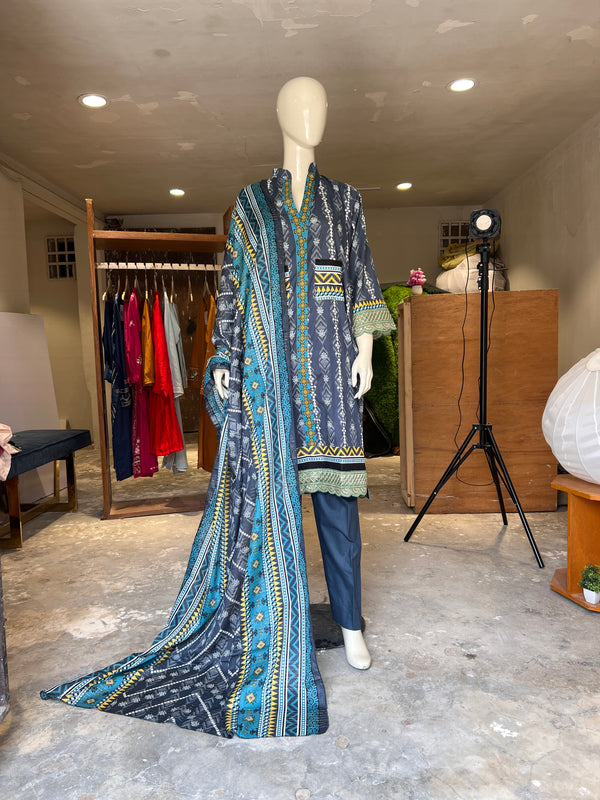 KHAADI STITCHED PRINTED 3PIECE LAWN