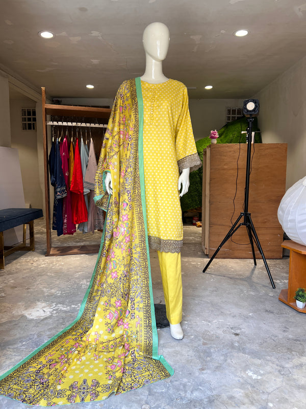 KHAADI STITCHED PRINTED 3PIECE LAWN