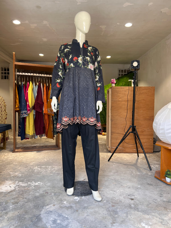 LALA EMBROIDERED STITCHED LAWN SHIRT