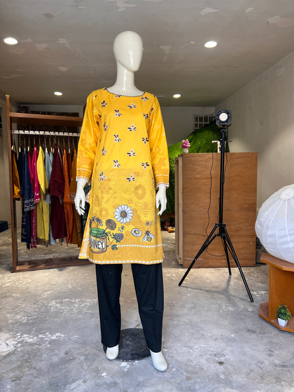 MIZAJ EMBROIDERED STITCHED LAWN SHIRT