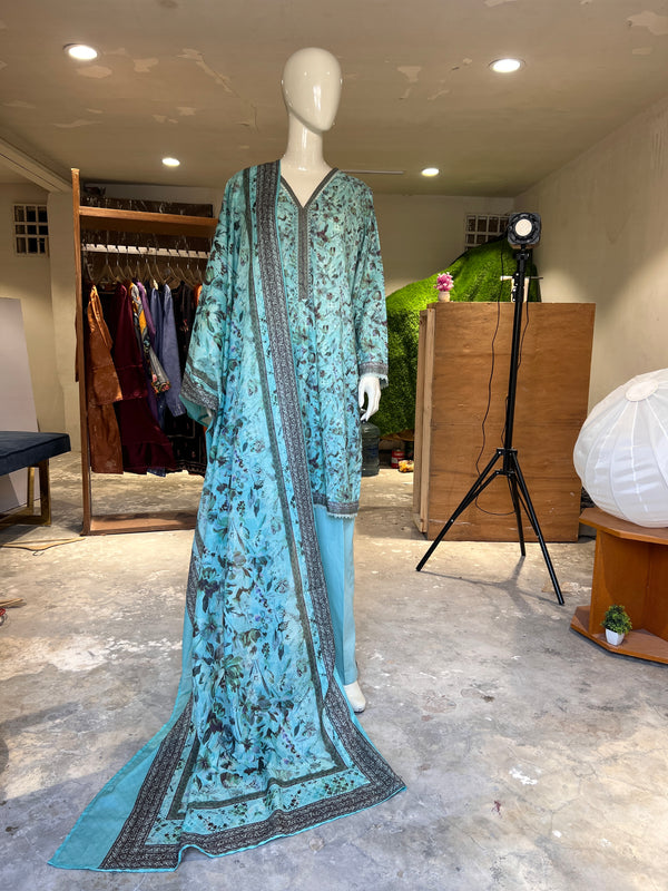 BINSAEED STITCHED PRINTED 3PIECE LAWN