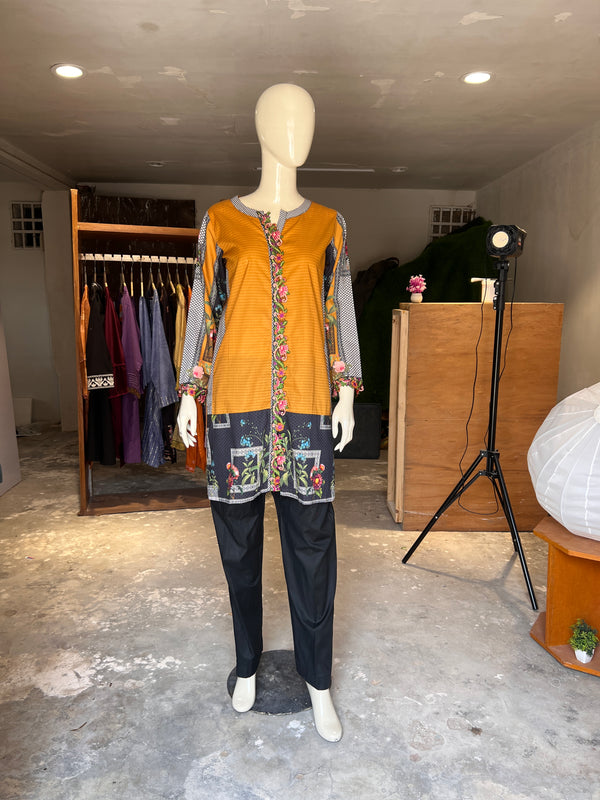 LALA EMBROIDERED STITCHED LAWN SHIRT