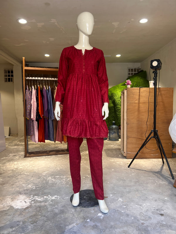 KHAADI STITCHED EMBROIDERED 2PIECE