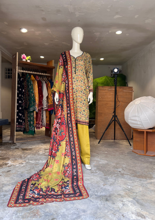ZELLBURY STITCHED PRINTED KHADDAR 3PIECE