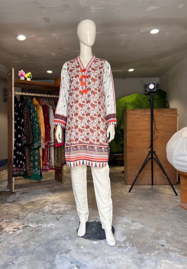 ZELLBURY STITCHED PRINTED KHADDAR SHIRT & TROUSER