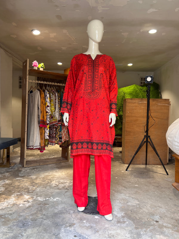 ZELLBURY STITCHED PRINTED KHADDAR SHIRT & TROUSER