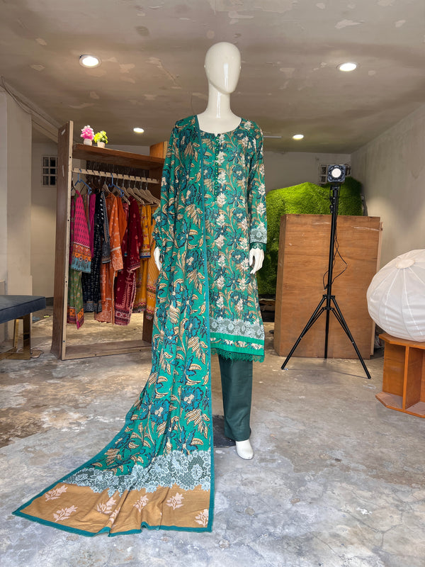 ZELLBURY STITCHED PRINTED KHADDAR 3PIECE