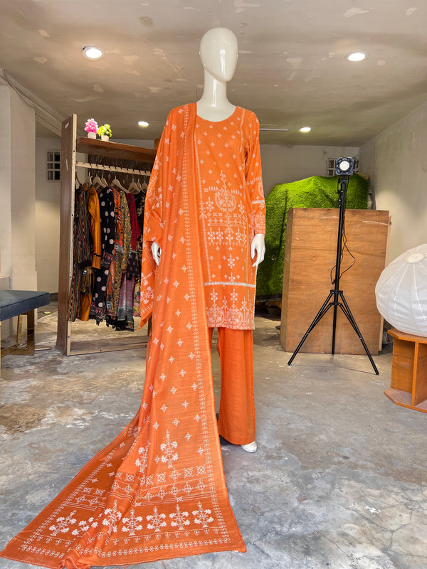 ZELLBURY STITCHED PRINTED KHADDAR 3PIECE