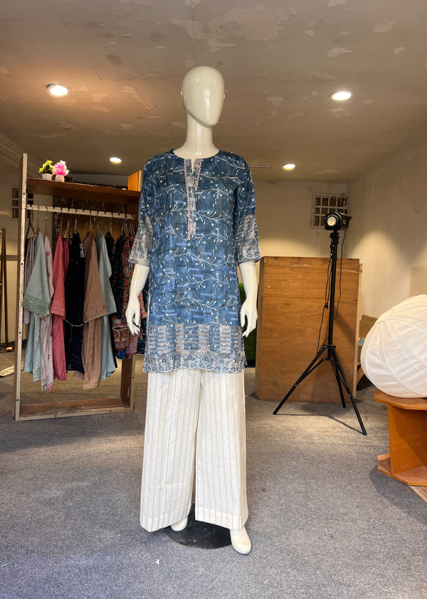 ZAHRA STITCHED EMBROIDERED LAWN SHIRT
