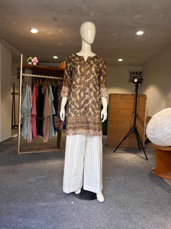 ZAHRA STITCHED EMBROIDERED LAWN SHIRT