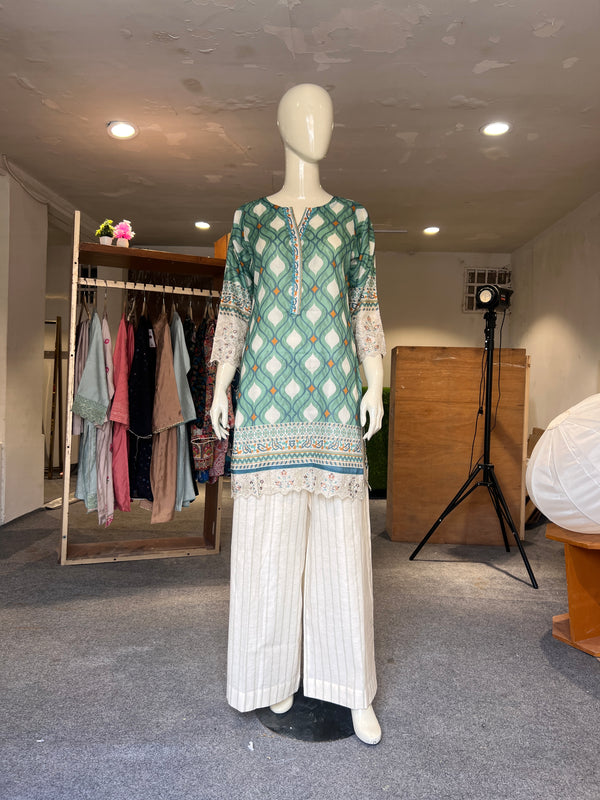 ZAHRA STITCHED EMBROIDERED LAWN SHIRT