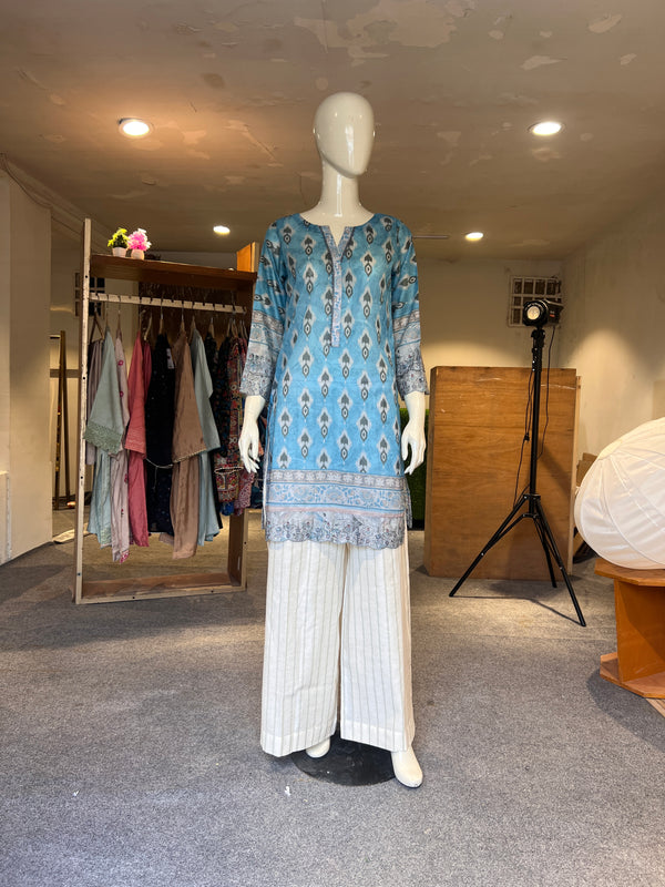 ZAHRA STITCHED EMBROIDERED LAWN SHIRT