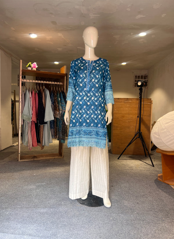 ZAHRA STITCHED EMBROIDERED LAWN SHIRT