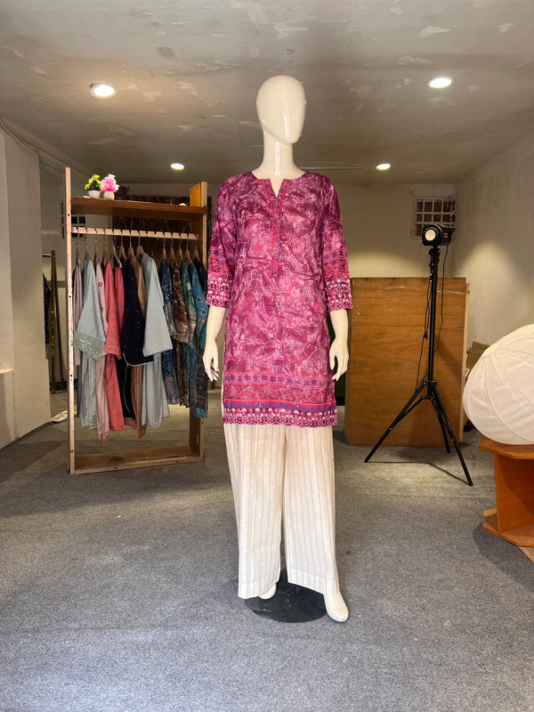 ZAHRA STITCHED EMBROIDERED LAWN SHIRT