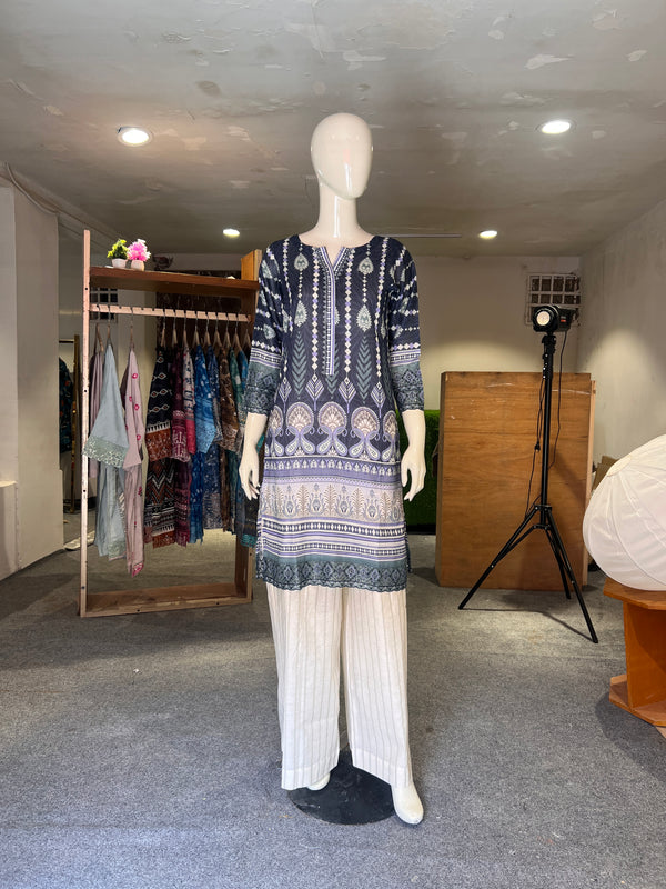 ZAHRA STITCHED EMBROIDERED LAWN SHIRT