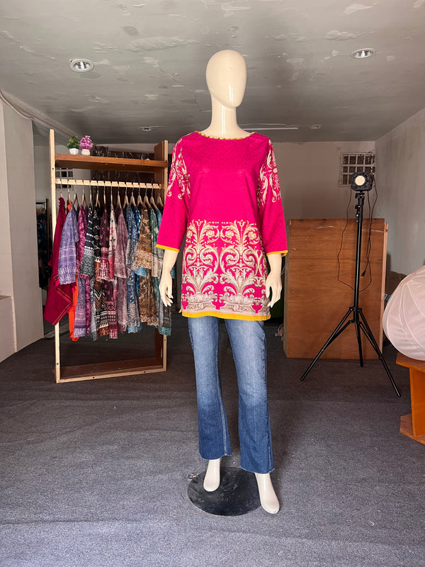 LALA PRINTED STITCHED KHADDAR SHIRT