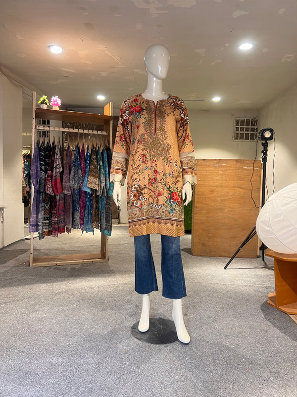 LALA EMBROIDEREDSTITCHED KHADDAR SHIRT