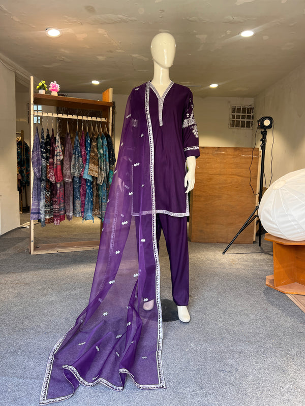 EGO STITCHED EMROIDERED 3PIECE
