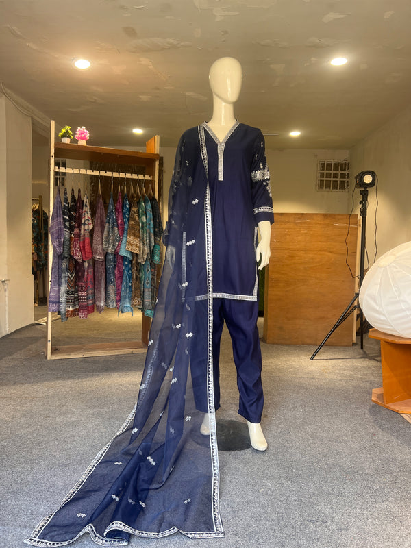 EGO STITCHED EMROIDERED 3PIECE